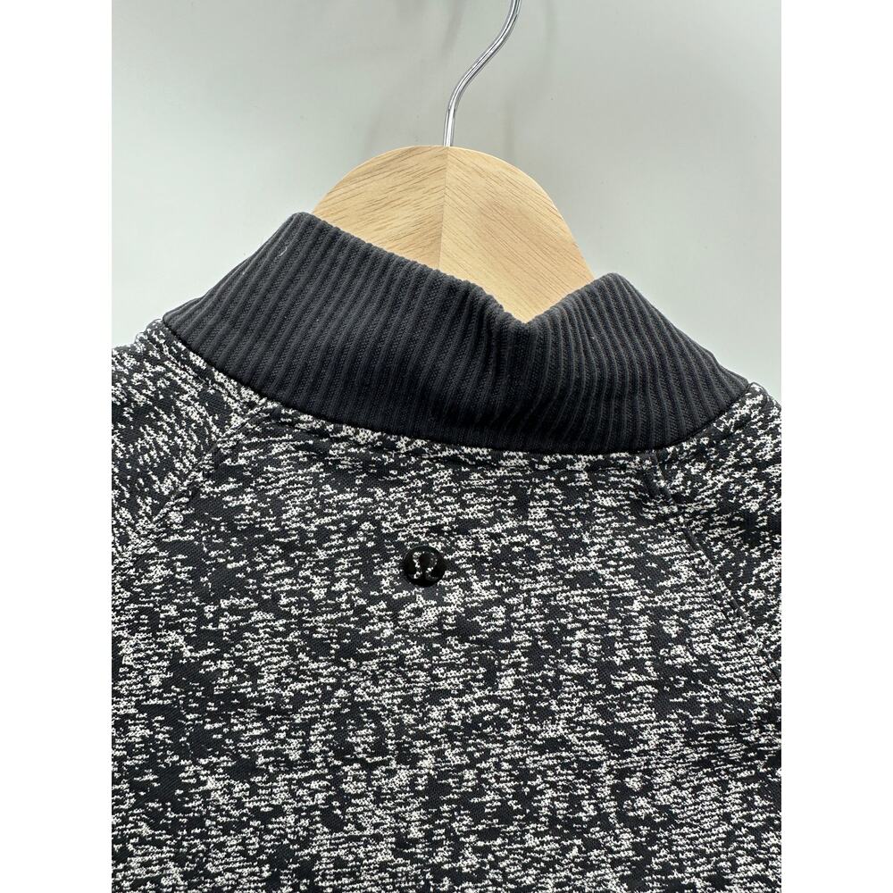 Lululemon Rest Less Half Zip Pullover Speckled Black White Womens Size 4 - Picture 7 of 9